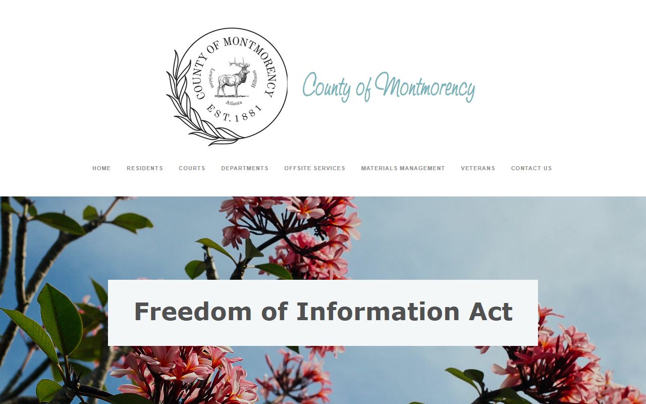 Montmorency County Clerk FOIA request procedures and forms