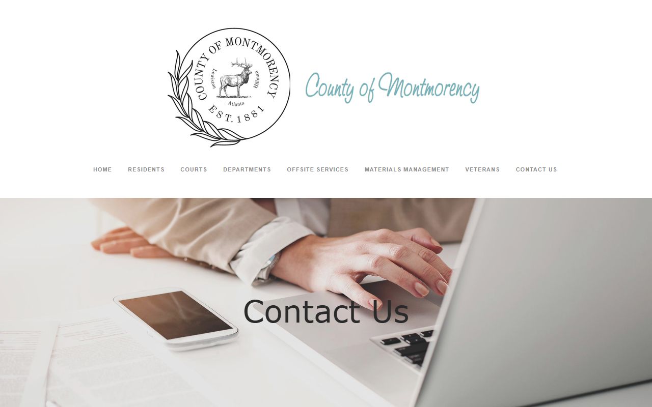 Montmorency County contact page with courthouse address for court records