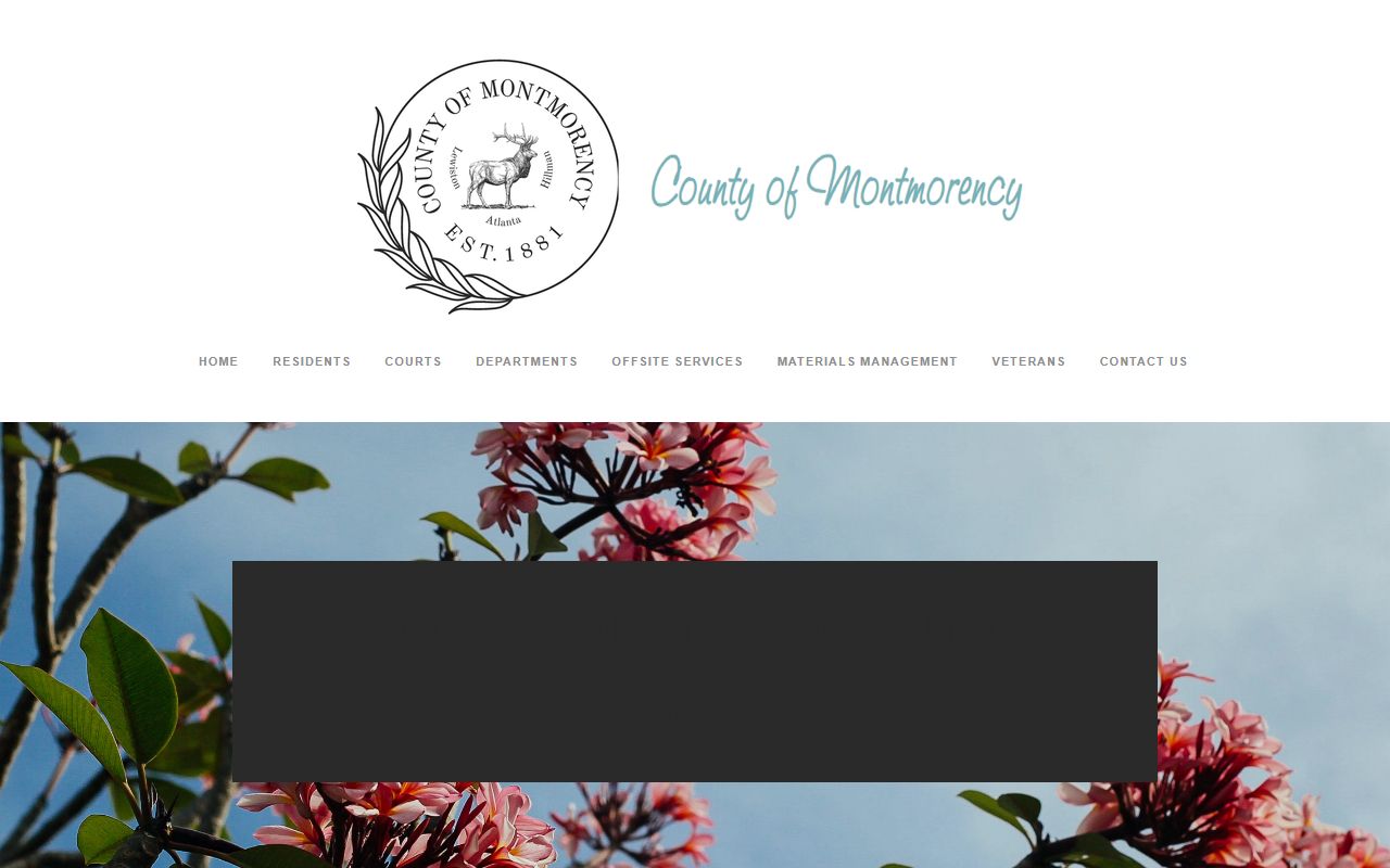 Montmorency County history page describing county formation and court records