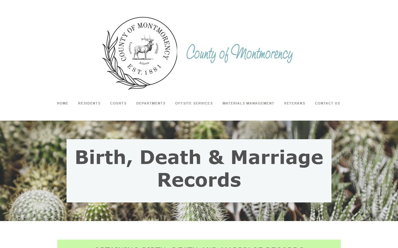 Montmorency County marriage and divorce records counter at the clerk office