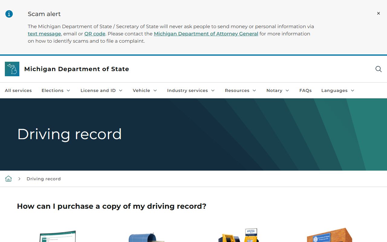 Montmorency County traffic convictions on the Michigan Secretary of State driving record